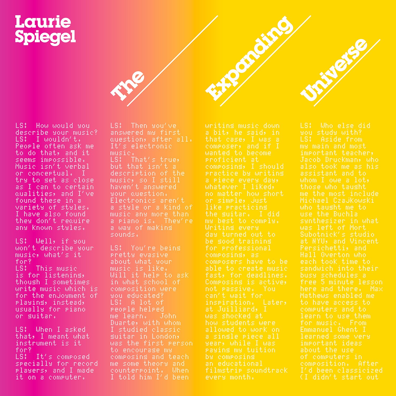 Laurie Spiegel - The Expanding Universe album cover